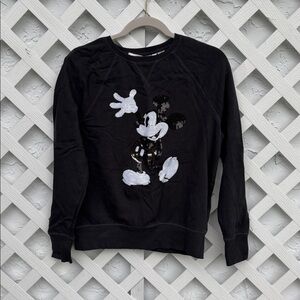 H&M Disney Charcoal Sweatshirt with Sequin Mickey Design
